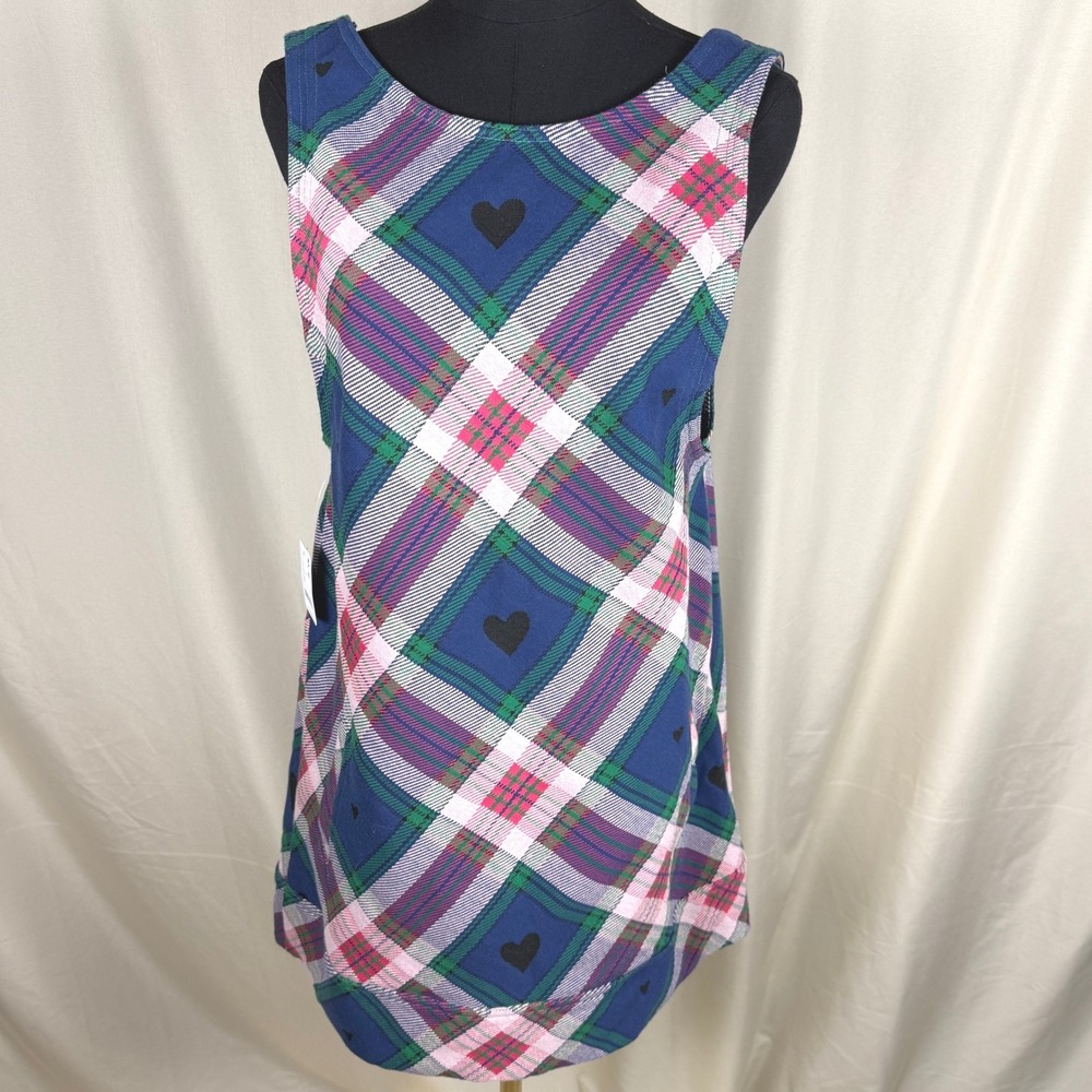 Free People Carven Plaid Heart Mini Dress S NWT Preppy Twee Coquette